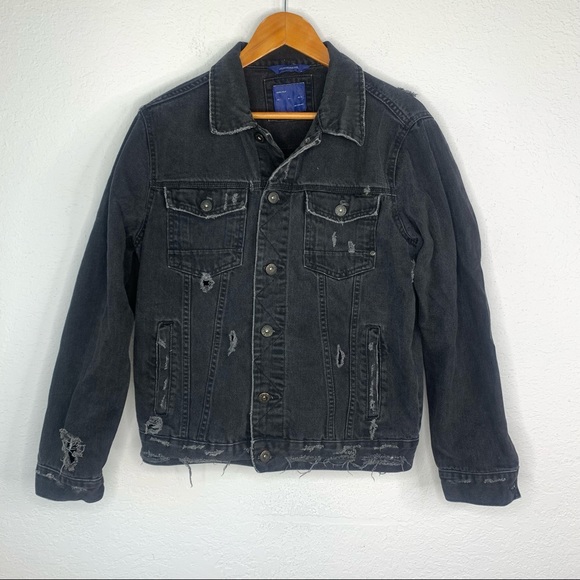 Zara Other - Zara Man black denim distressed jean jacket